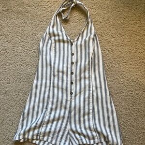 Tilly's Black and White Striped Romper